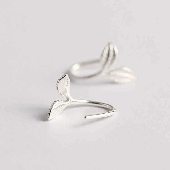 925 Sterling Silver Earrings Stylish Silver Leaf Ear Drop Lovely Earring Gift for Women