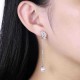 925 Sterling Silver Earrings Zircon Leaf Pearl Tassel Dangle Earring for Women