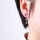 925 Sterling Silver Flower Earrings Dazzling Zirconia Rose Gold Ear Drop for Women