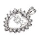 925 Sterling Silver Mom Rhinestone Hollow Heart Necklace Pendant