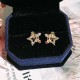 925 Sterling Silver Shell Flower Women Drop Earring Fashion Colorful Rhinestone Star Stud Earrings