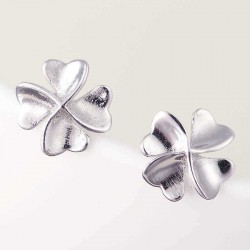 925 Sterling Silver Sweet Lucky Flower Earrings For Women