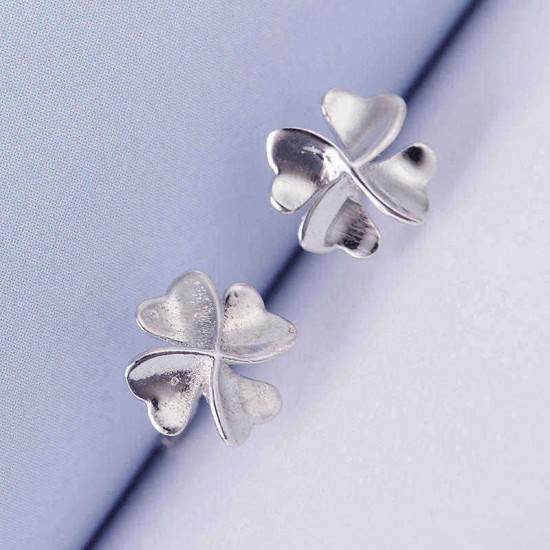 925 Sterling Silver Sweet Lucky Flower Earrings For Women