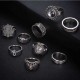 9Pcs Bohemian Statement Ring Sets Vintage Geometric Sun Stars Crown Flower Knuckle Rings for Women