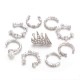 9Pcs Cartilage Earring Set for Women No Piercing Pearl Cuff Diamond Ear Stud