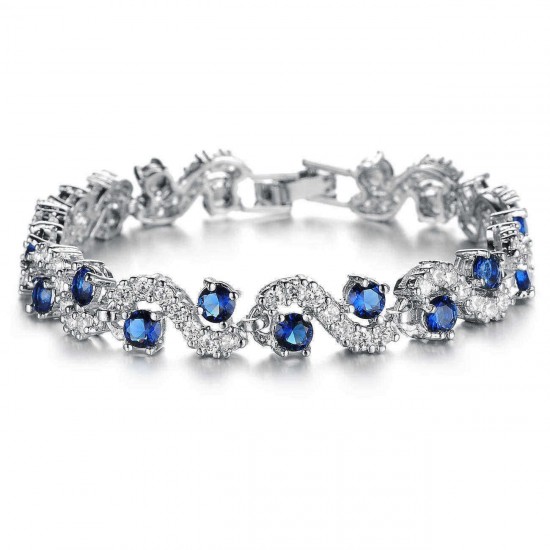 AAA Zircon Platinum Plated Bracelet