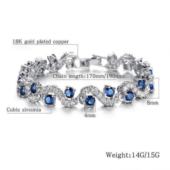 AAA Zircon Platinum Plated Bracelet