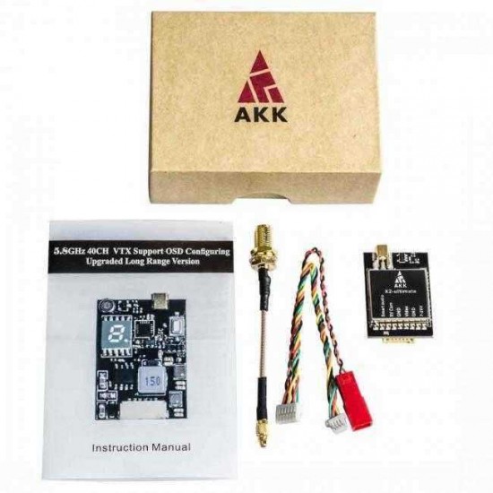 AKK X2-ultimate US 25mW/200mW/600mW/1000mW 5.8GHz 37CH AV FPV Transmitter VTX with Smart Audio Mic