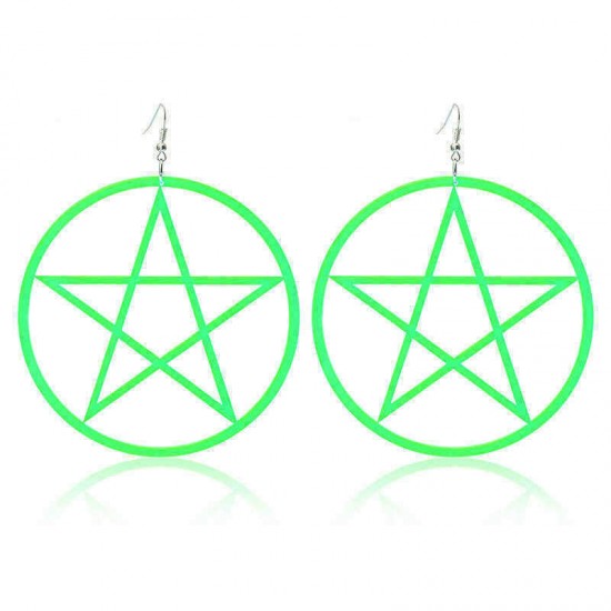 Acrylic Stars Exaggerated Ear Drop Women Earrings