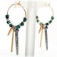 African Green Ore Texture Earrings Geometric Circle Ear Drop Earring For Women