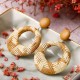 African Hallow Braided Circle Earring Retro Style Ear Drop Earring For Women