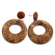 African Hallow Braided Circle Earring Retro Style Ear Drop Earring For Women