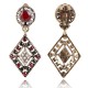 African Hallow Rhineston Ear Drop Earring Retro Shiny Diamond Earrings For Women