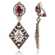 African Hallow Rhineston Ear Drop Earring Retro Shiny Diamond Earrings For Women