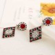 African Hallow Rhineston Ear Drop Earring Retro Shiny Diamond Earrings For Women