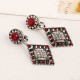 African Hallow Rhineston Ear Drop Earring Retro Shiny Diamond Earrings For Women