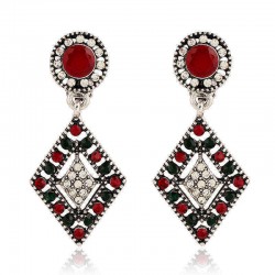 African Hallow Rhineston Ear Drop Earring Retro Shiny Diamond Earrings For Women