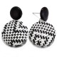 African Paper Weaving Big Earring Retro Style Round Circle Ear Drop Earring For Women