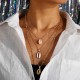 African Style Shell Multi-Layer Necklace Gold Metal Conch-inlaid Gold-rimmed Cavicle Chain Necklace