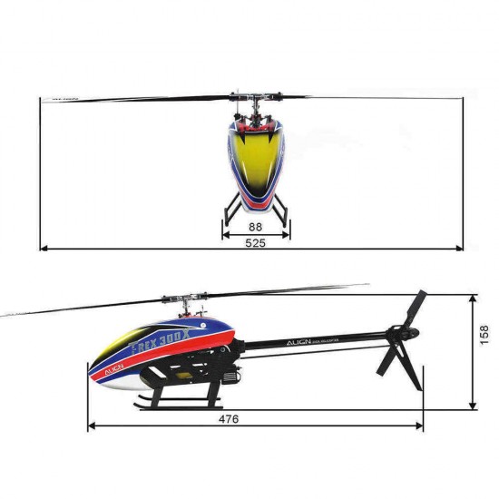 Align T-Rex 300X DOMINATOR DFC 6CH 3D Flying RC Helicopter Super Combo With RCE-BL25A ESC 3700KV Motor Digital Servos