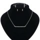 Alloy Rhinestone Rectangle Necklace Earrrings Jewelry Set