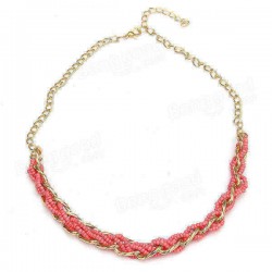 Alloy Winding Bead Statement Women Jewelry Necklace