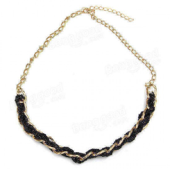 Alloy Winding Bead Statement Women Jewelry Necklace