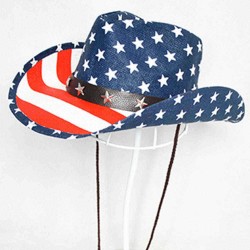 American Flag Panama Western Cowboy Hat Sailor Dance Hat Patriotic Jazz Hat