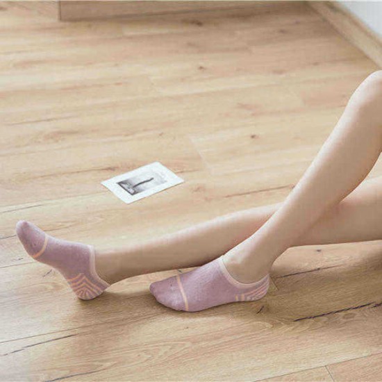 Ankle Socks Breathable Deodorization High Low Cut Cotton Invisible Slipper Socks for Women