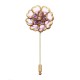 Antique Gold Plated Crystal Flower Brooch Elegant Alloy Pin Women Jewelry