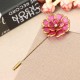 Antique Gold Plated Crystal Flower Brooch Elegant Alloy Pin Women Jewelry