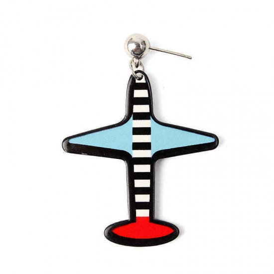 Asymmetric Stripe Plane Hip-hop Earrings Personality Earrings