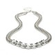 Bib Silver Gold Metal Crystal Snake Chain Choker Necklace For Women