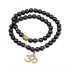 Black Matte Buddha Lucky Bracelet Irregular Pattern Pendant Necklace Bangle for Women