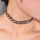 Black Stretch Henna Tattoo Choker Collar Necklace Vintage Jewelry