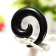 Black White Acrylic Carved Spiral Snail Tapered Ear Plug Ear Expander