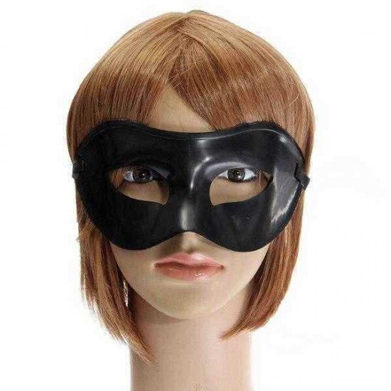 Black White Plastic Venetian Masquerade Half Face Eye Mask Unisex