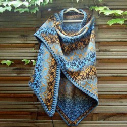 Blue Casual Cotton Blend Scarves & Shawl