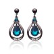 Blue Gems Necklace Crystal Drop Earrings Jewelry Set