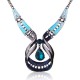 Blue Gems Necklace Crystal Drop Earrings Jewelry Set