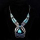 Blue Gems Necklace Crystal Drop Earrings Jewelry Set