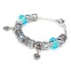 Blue Murano Glass Beads Crystal Bracelet 925 Silver Plated