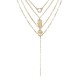 Boehmian Multilayer Gold Necklace Pineapple Coconut Tree Tassels Pendant Necklace for Women