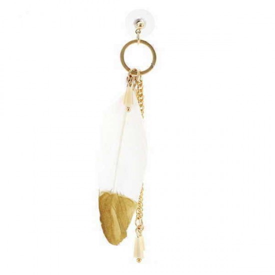 Bohemia Creative Wind Golden Feather Crystal Earrings