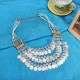 Bohemia Crystal Teardrop Water Drop Multilayer Pendant Statement Necklace