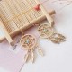 Bohemia Dreamcatcher Feather Charm Earrings Women Gold Colors Leaf Hollow Earrings