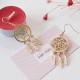 Bohemia Dreamcatcher Feather Charm Earrings Women Gold Colors Leaf Hollow Earrings