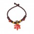 Bohemia Handmade Cloisonne Natural Agate Maple Leaf Bracelet