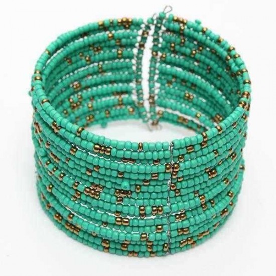 Bohemia Handmade Multilayer Circle Charm Beads Bracelet Bangle