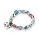 Bohemian Beaded Bracelets Colorful Irregular Flower Beads Elephant Charm Bracelet for Women